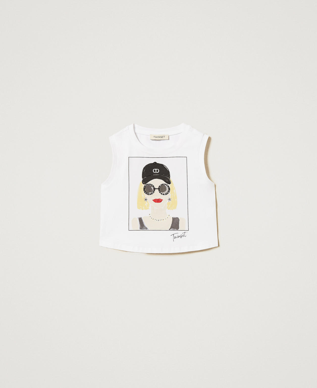 Crop-Top mit Print und Strass Print Girl / Ice Mädchen 251GJ2483_12332_0S