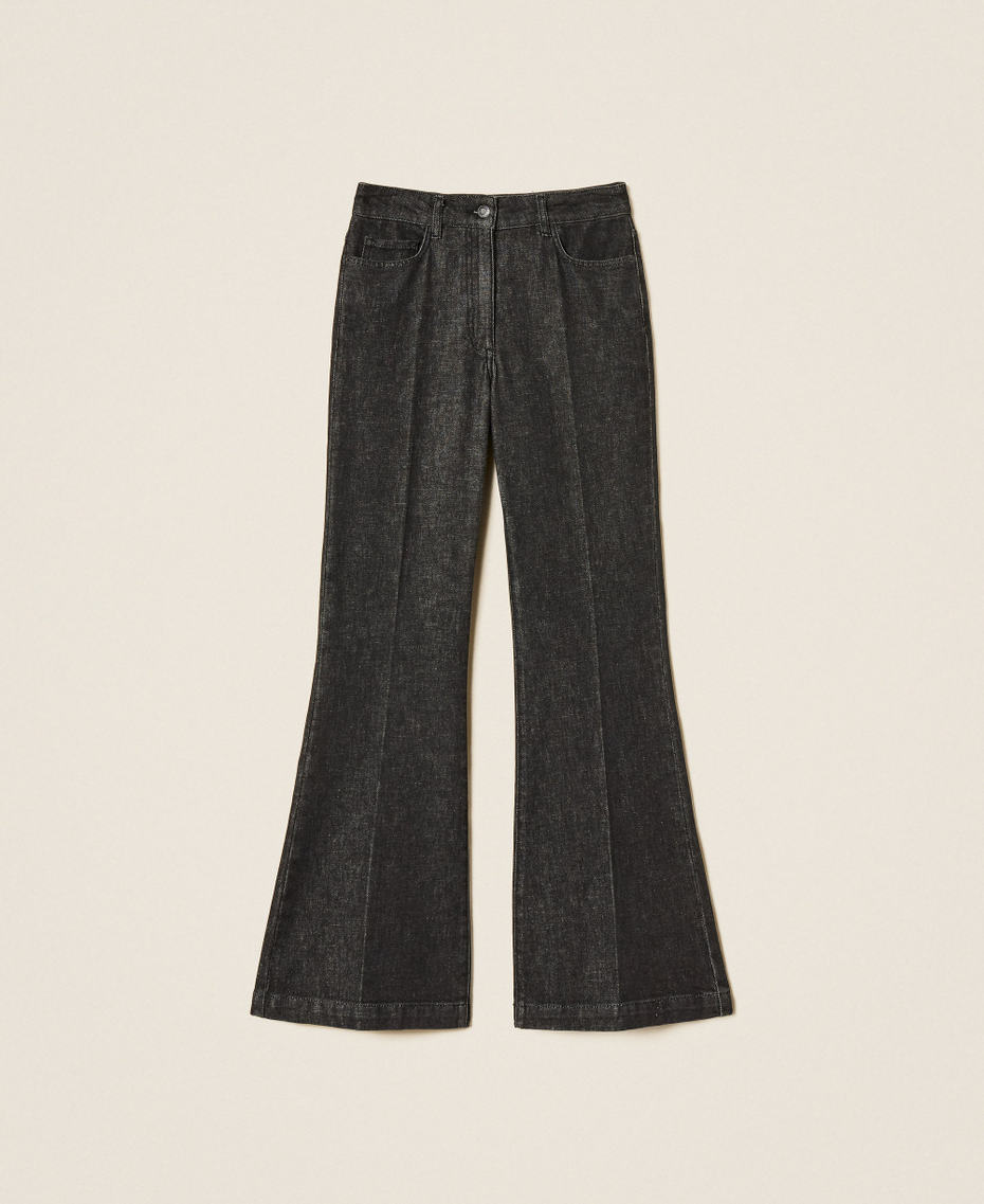 Five-pocket flared jeans Black Denim Woman 262AT2280_01103_S0