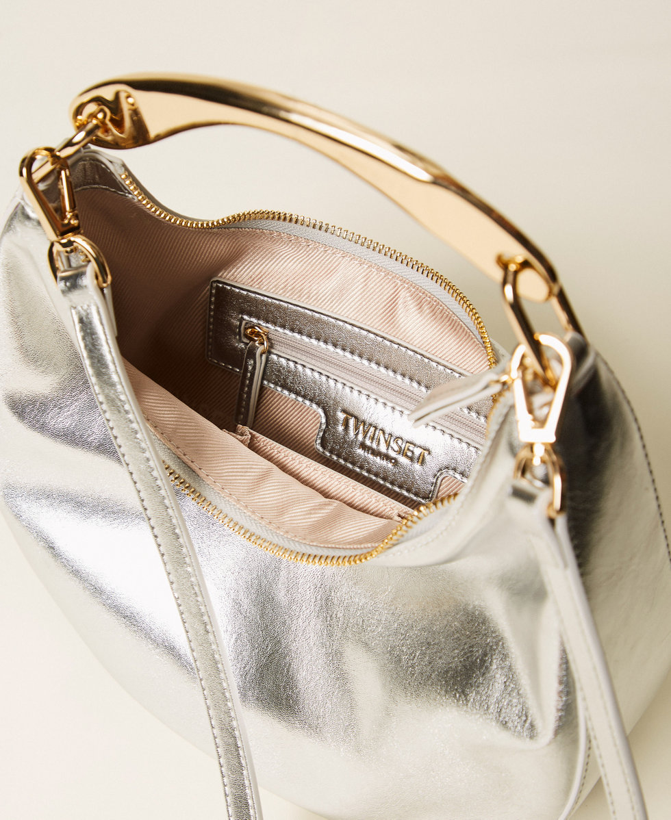 Croissant bag with metal handle Silver Woman 252TD8160_00995_04
