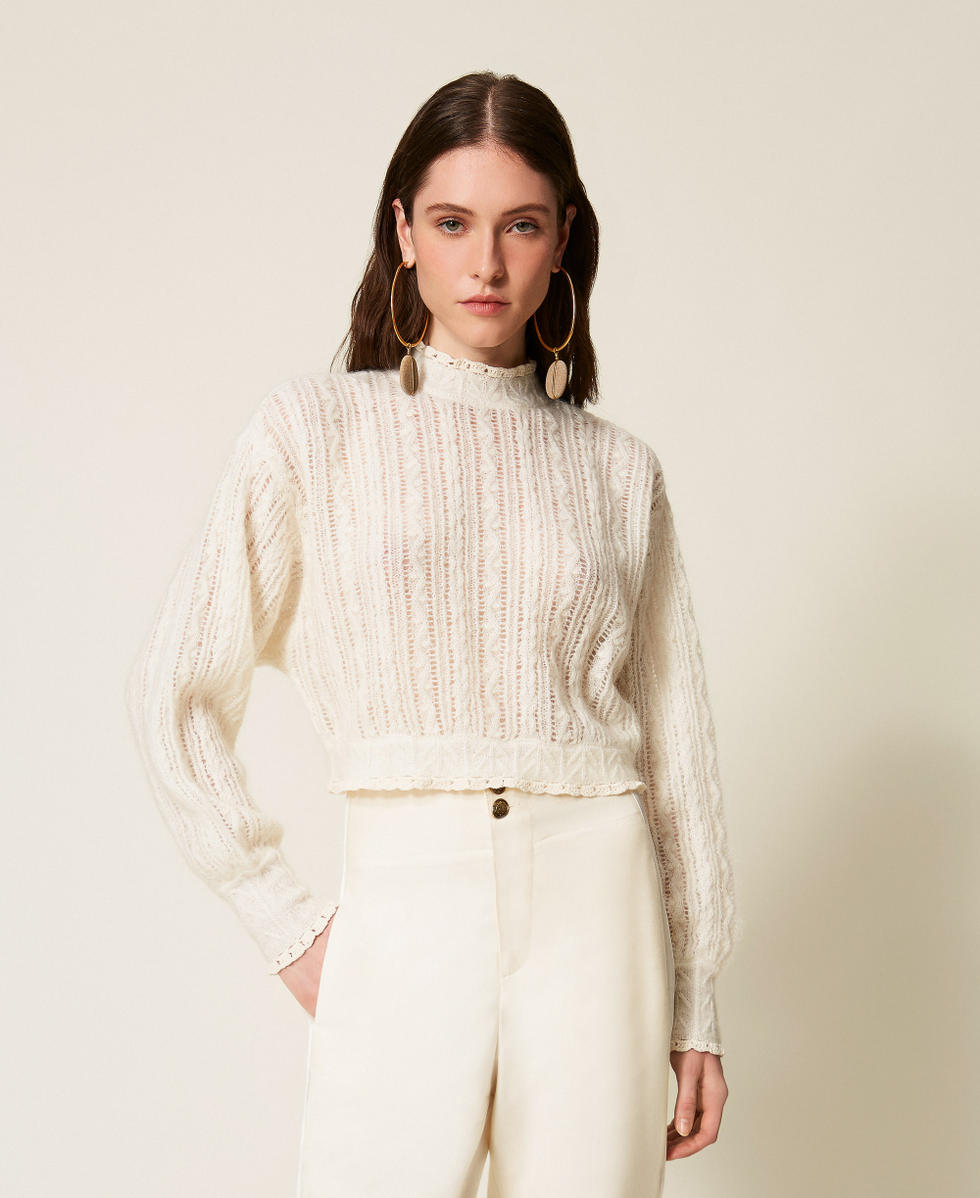 Pull en m&eacute;lange de mohair et laine