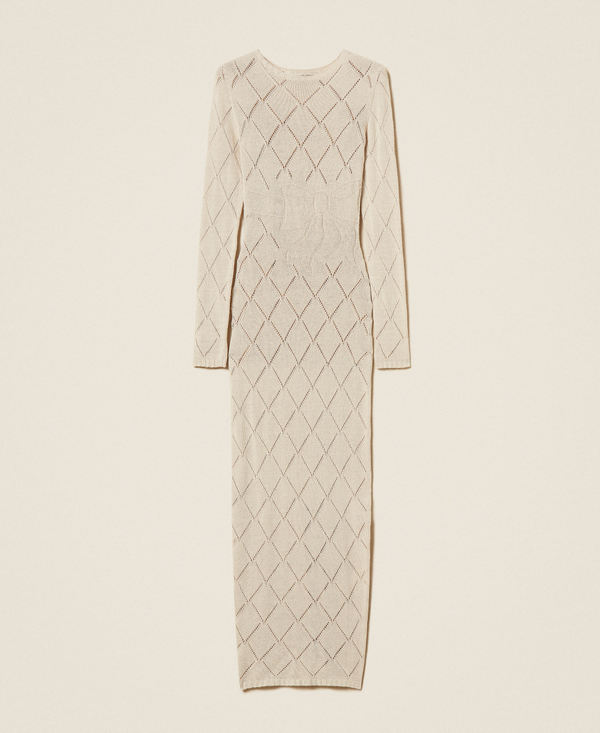 Long Treeblend yarn dress with diamond pattern