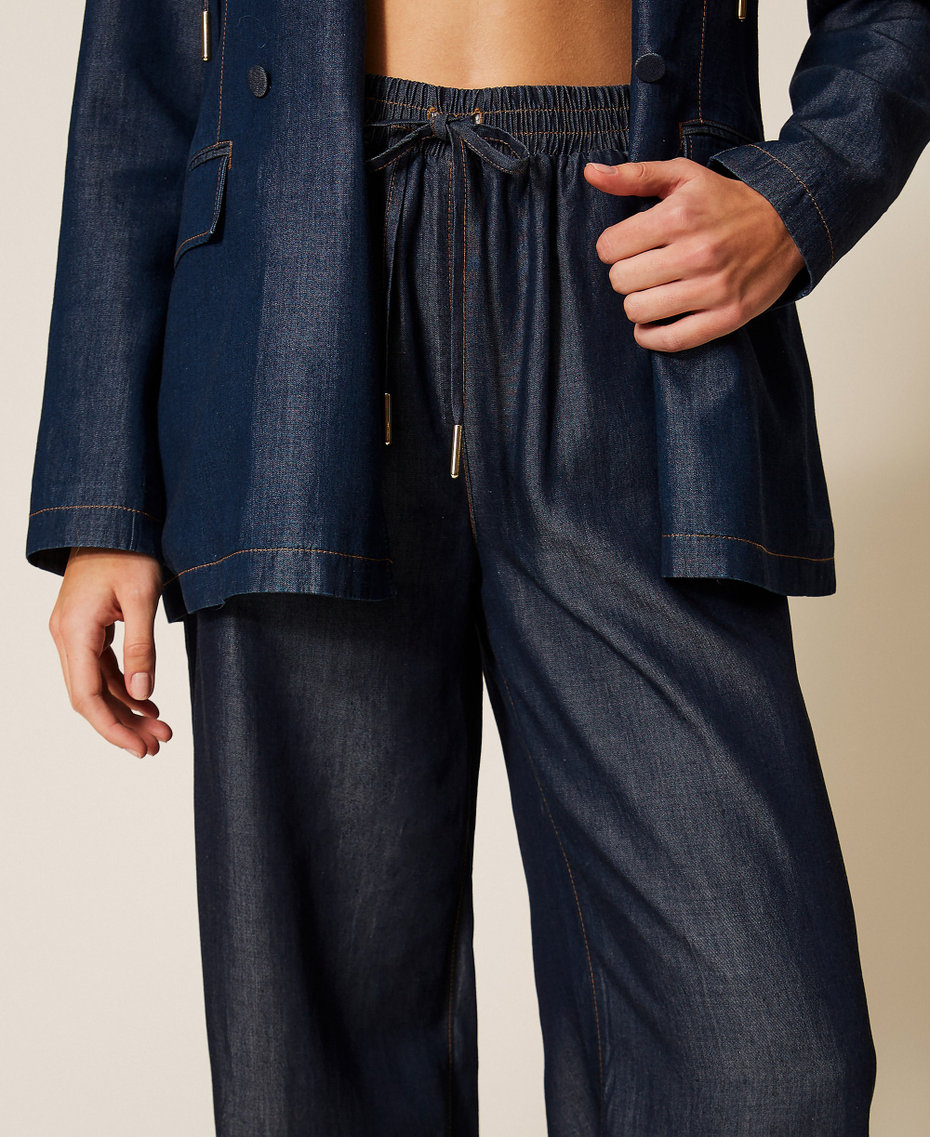 Pantalon ample en chambray Jean Fonc&eacute; Femme 261LL2QGG_01225_04