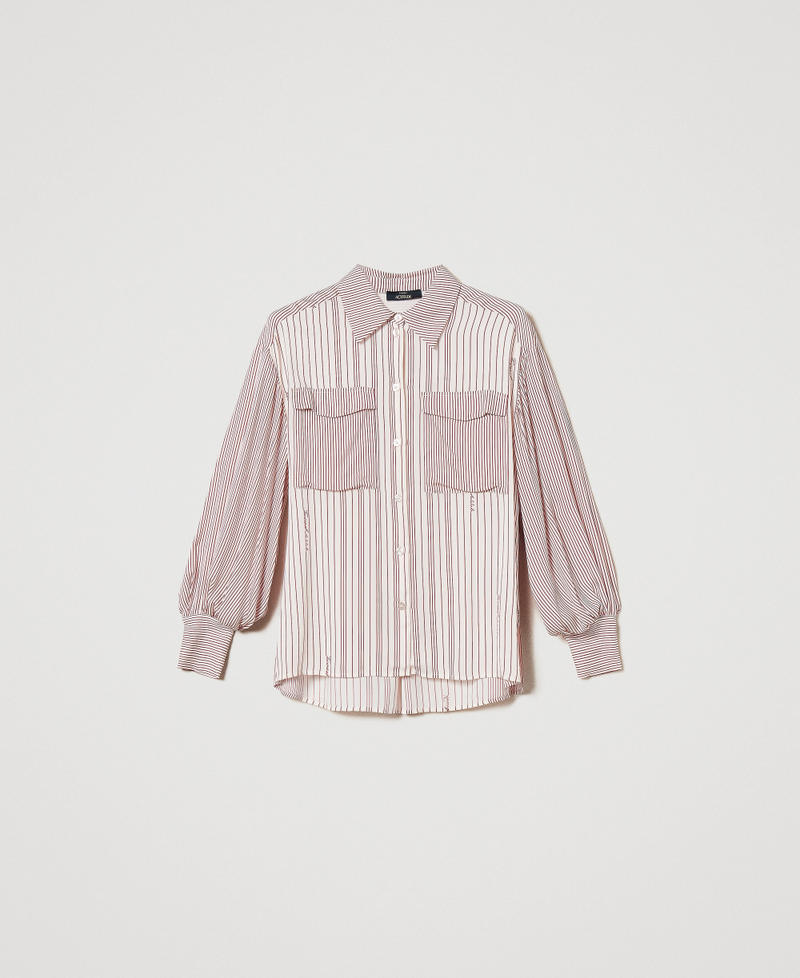 Camicia in satin a righe Funny Stripes Dark Love Potion Donna 251AP2205_12245_S0