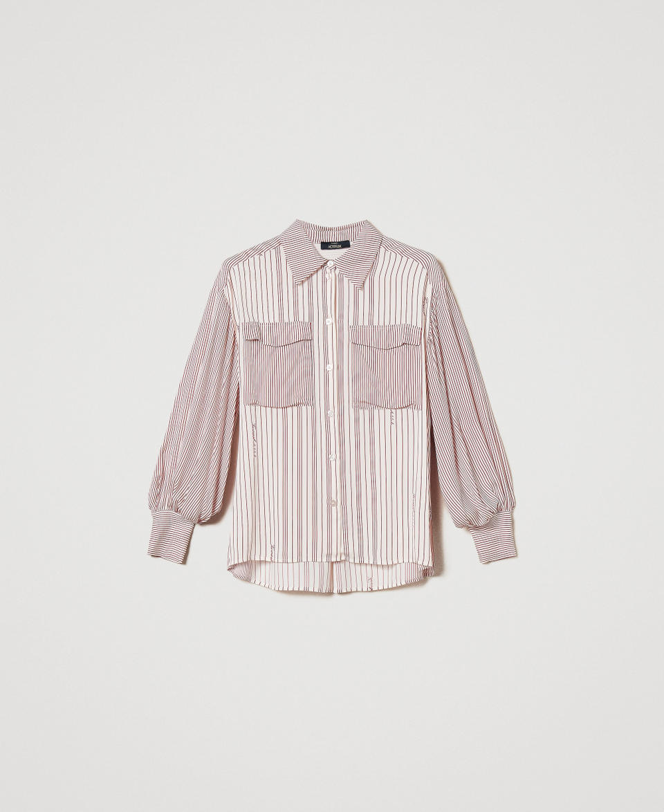 Camicia in satin a righe Funny Stripes Dark Love Potion Donna 251AP2205_12245_S0