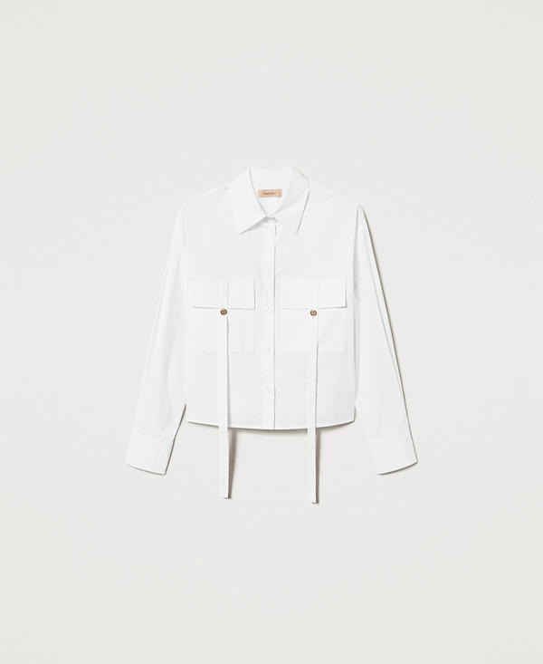 Camicia boxy in popeline