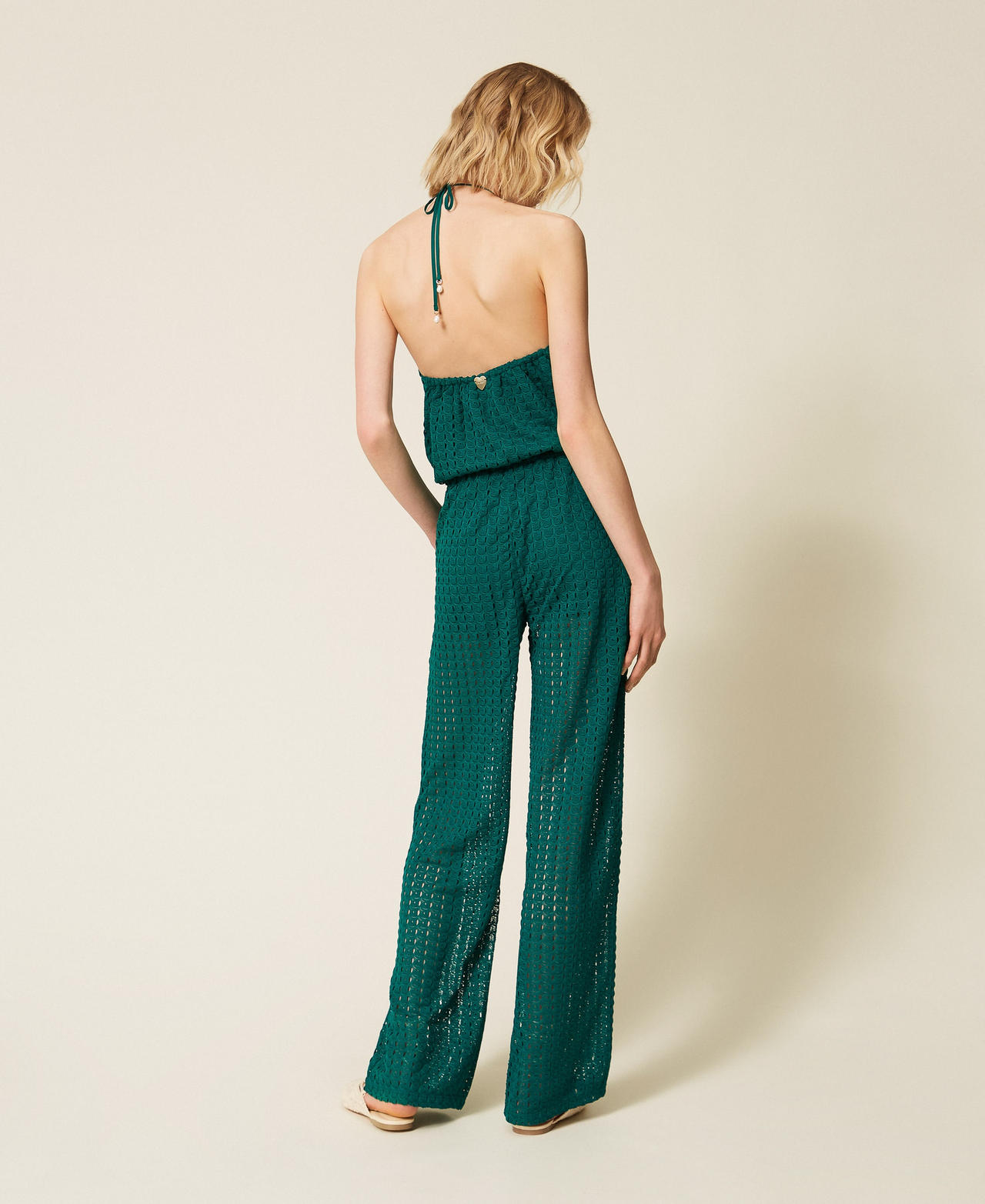 Tuta lunga crochet con balza Verde "Light Emerald" Donna 261LM2BFF_10316_03