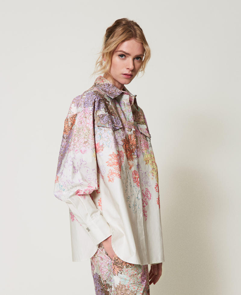 MYFO shirt with a floral print Summer Sand Camouflower Woman 251AQ2080_12416_01