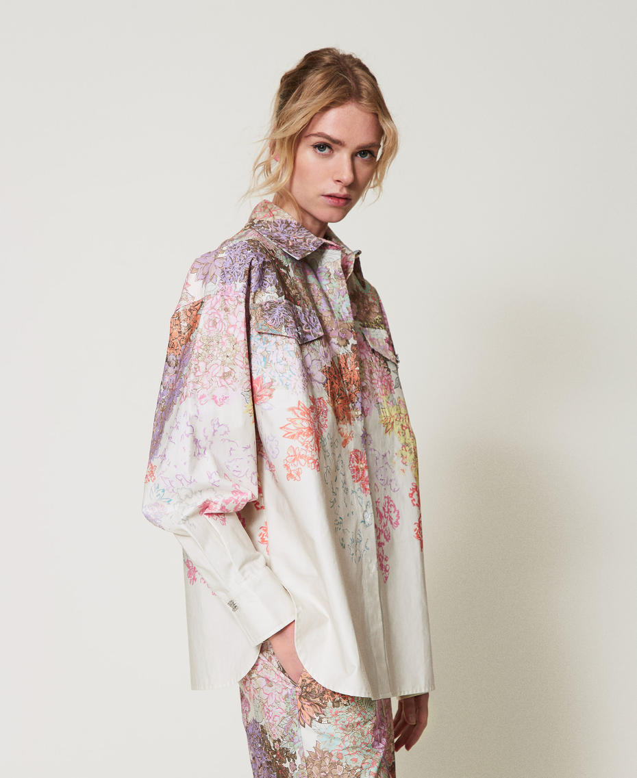 MYFO shirt with a floral print Summer Sand Camouflower Woman 251AQ2080_12416_01