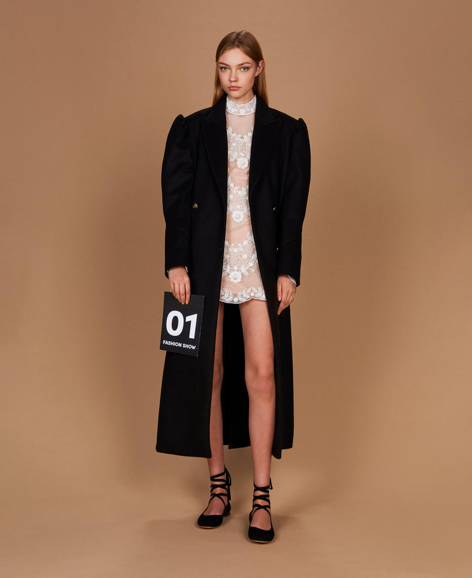 Wool cloth blend long coat Black Woman 252TS2310_00006_PS