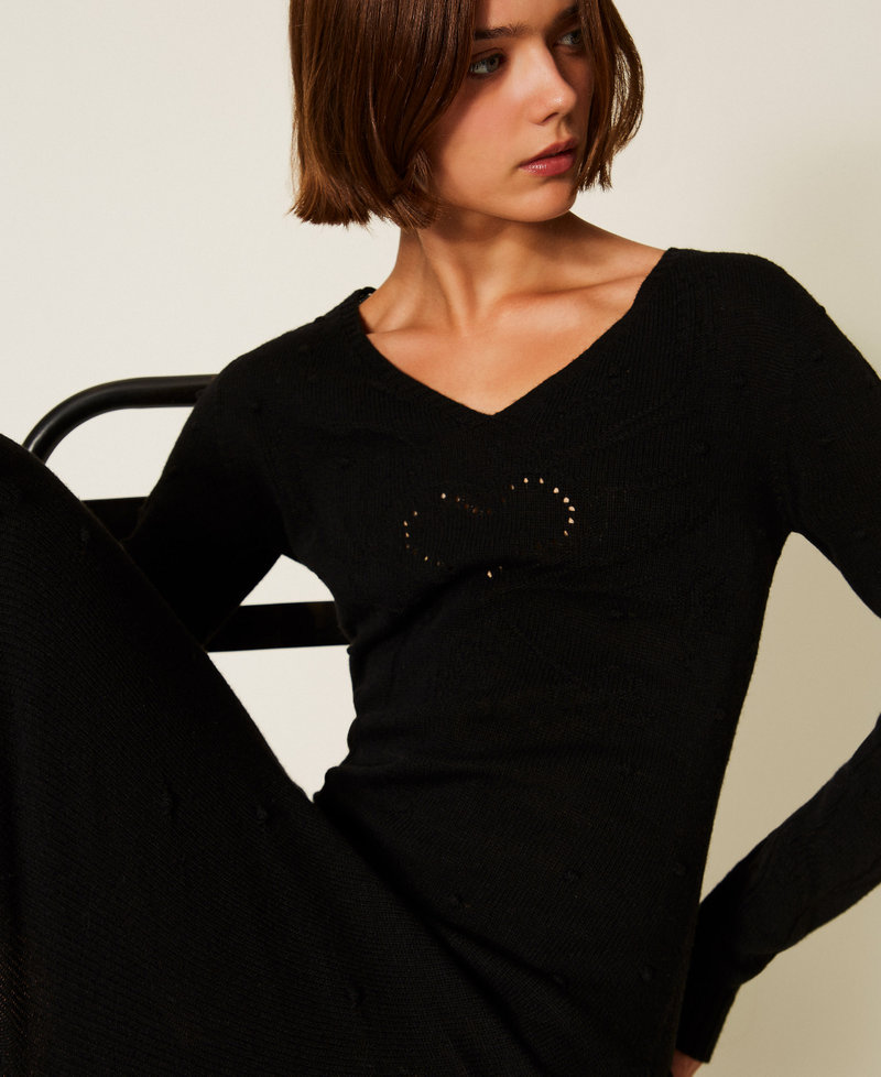 Long Treeblend yarn dress Black Woman 252TP3330_00006_PD