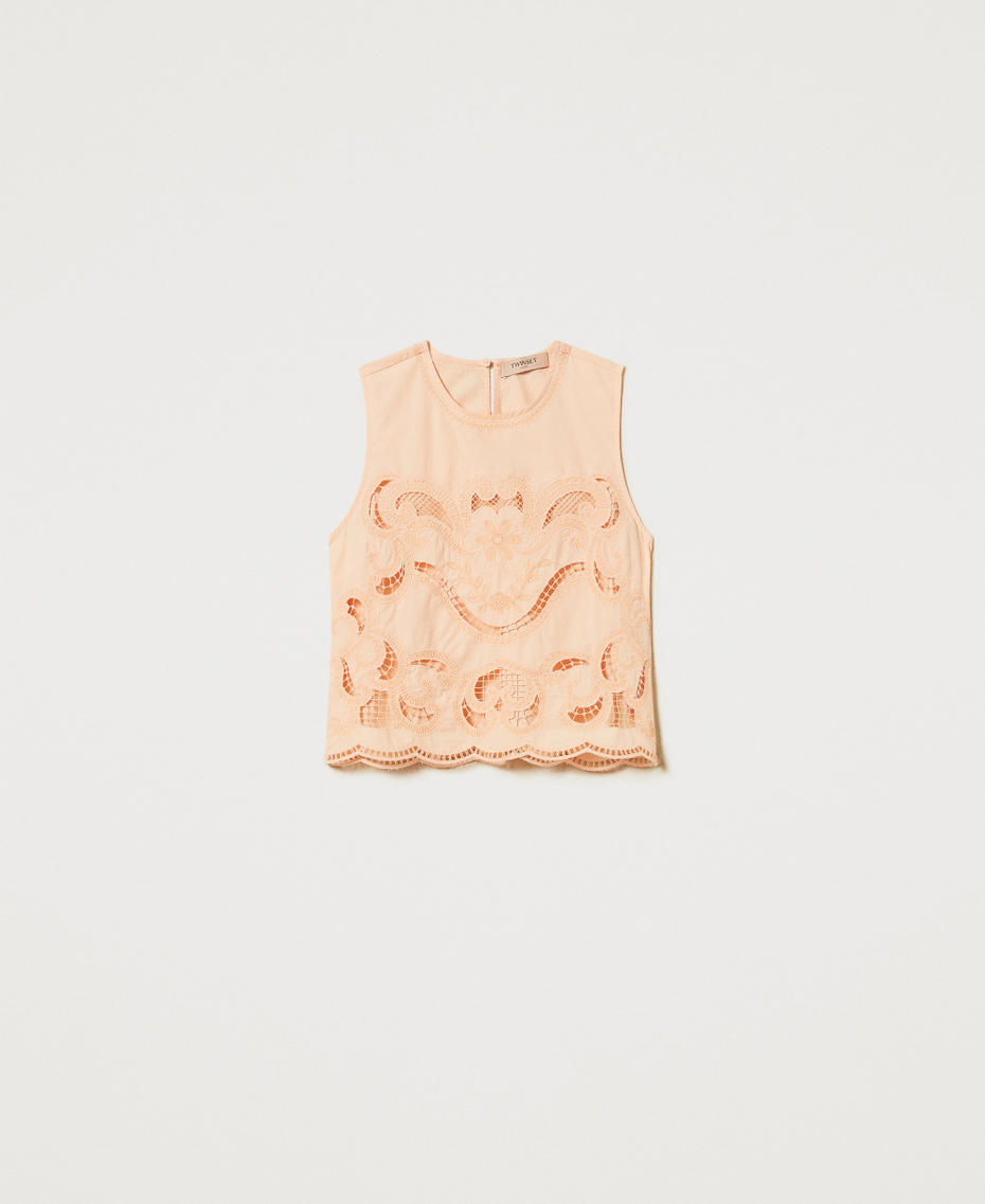 Топ с ажурной вышивкой Розовый "Роза Сахары" женщина 251TT2165_06666_S0