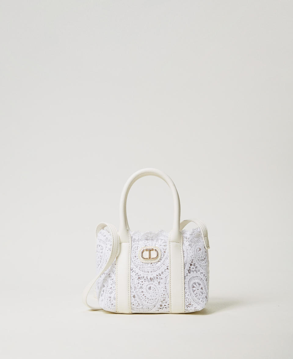 Borsa a tracolla in pizzo macramè Bianco "Ice" Bambina 251GJ8014_00808_01