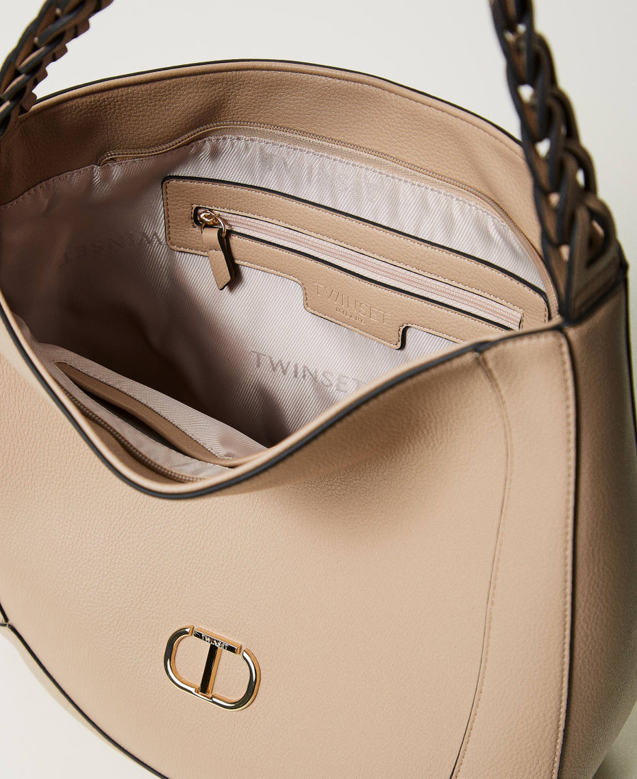 Borsa hobo con intrecci Beige "Rope" Donna 251TB7321_12145_04