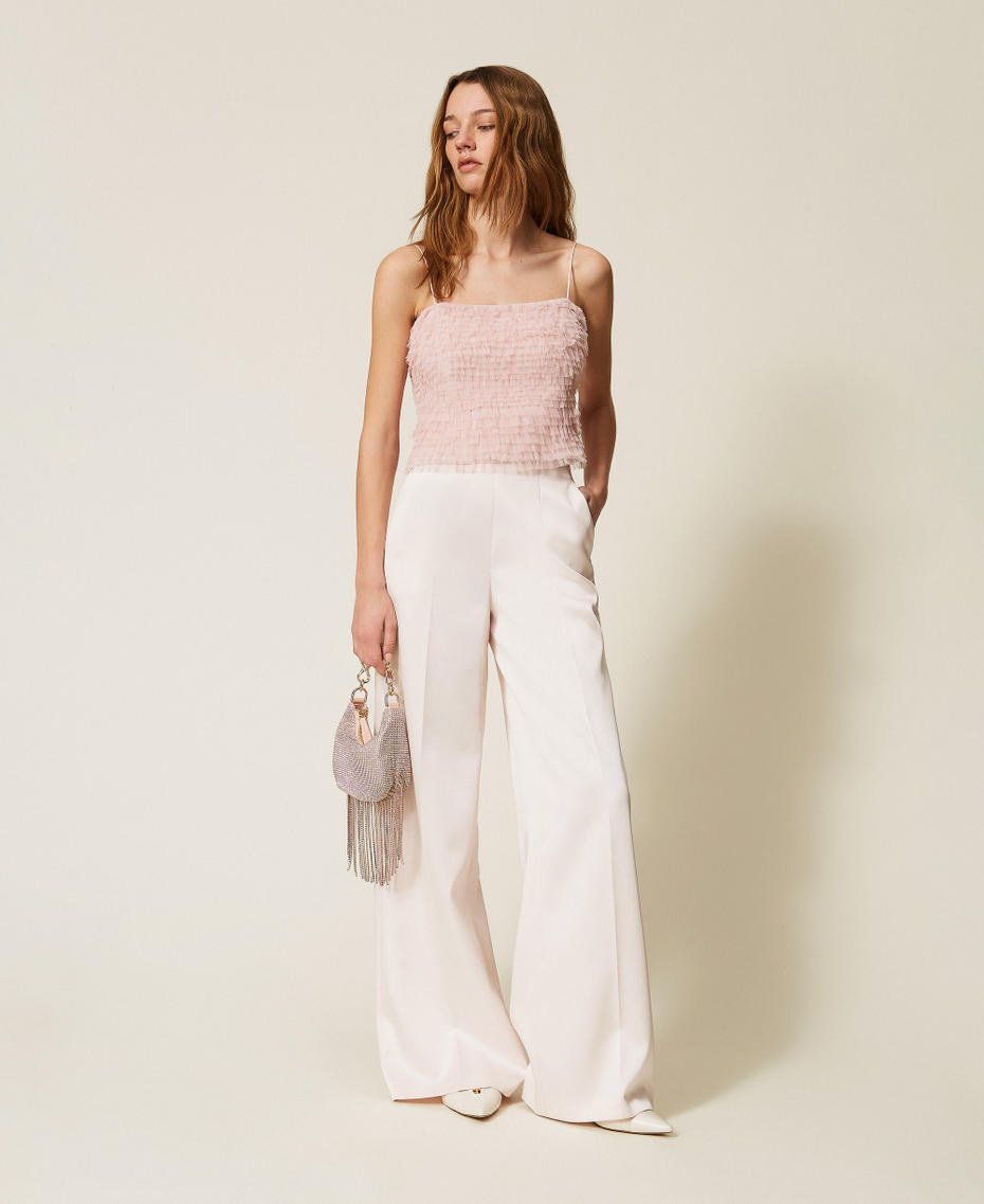 Top in tulle con balze Rosa "Danza" Donna 261TP2571_00816_01