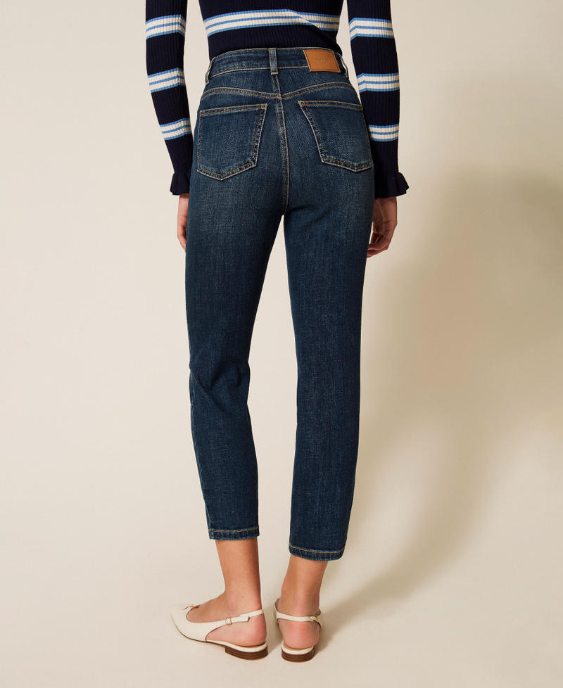 Five-pocket cropped jeans "Mid Denim" Blue Woman 261TP2690_01611_03