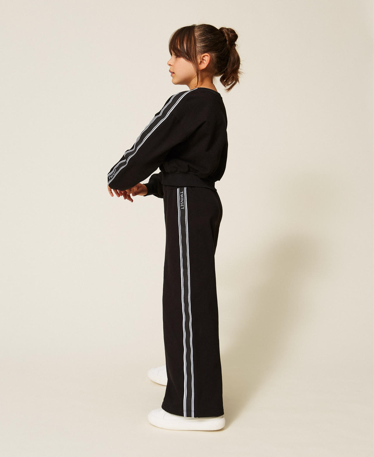 Palazzohose aus Sweatstoff mit Logo Schwarz M&auml;dchen 262GJ2281_00006_02