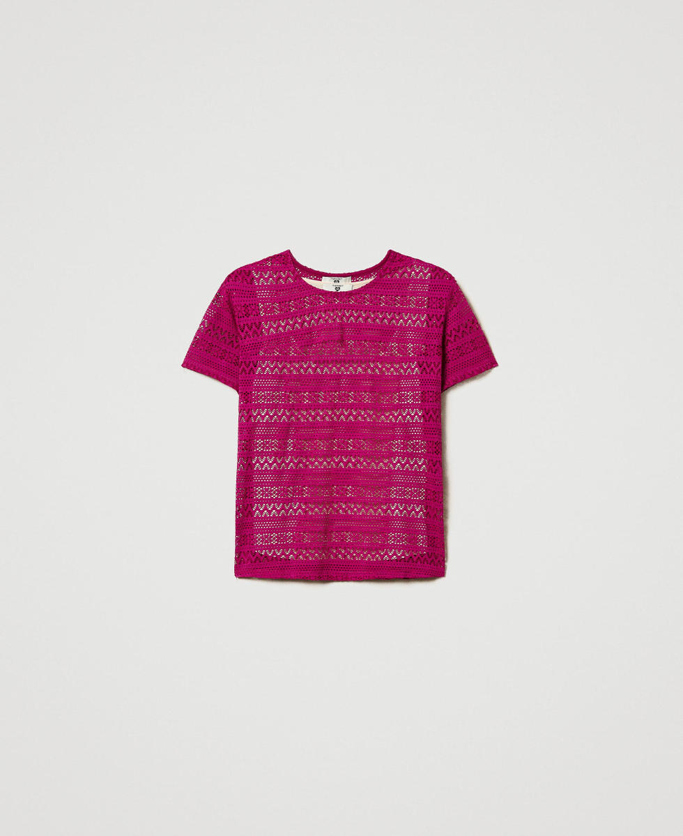 Regular fit lace effect T-shirt