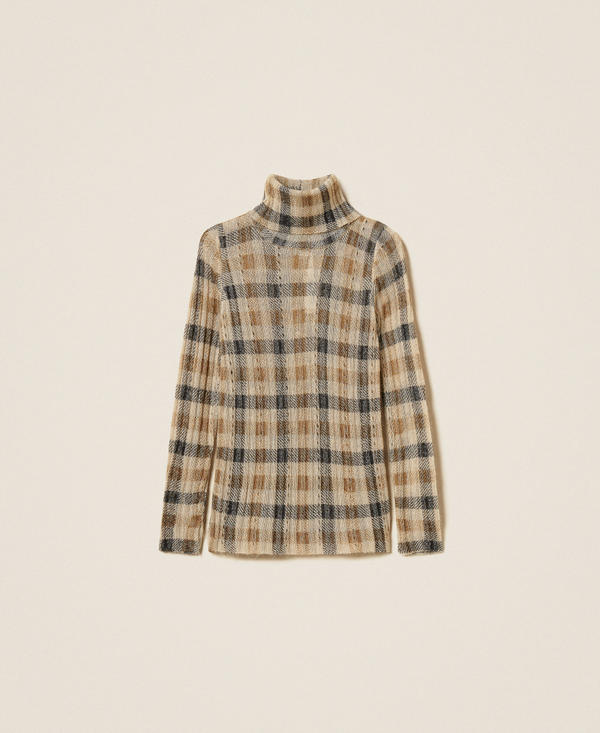 Mohair blend jumper with print