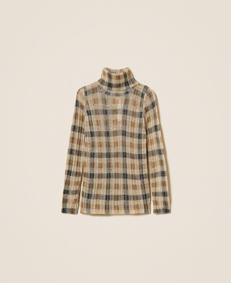 Mohair blend jumper with print