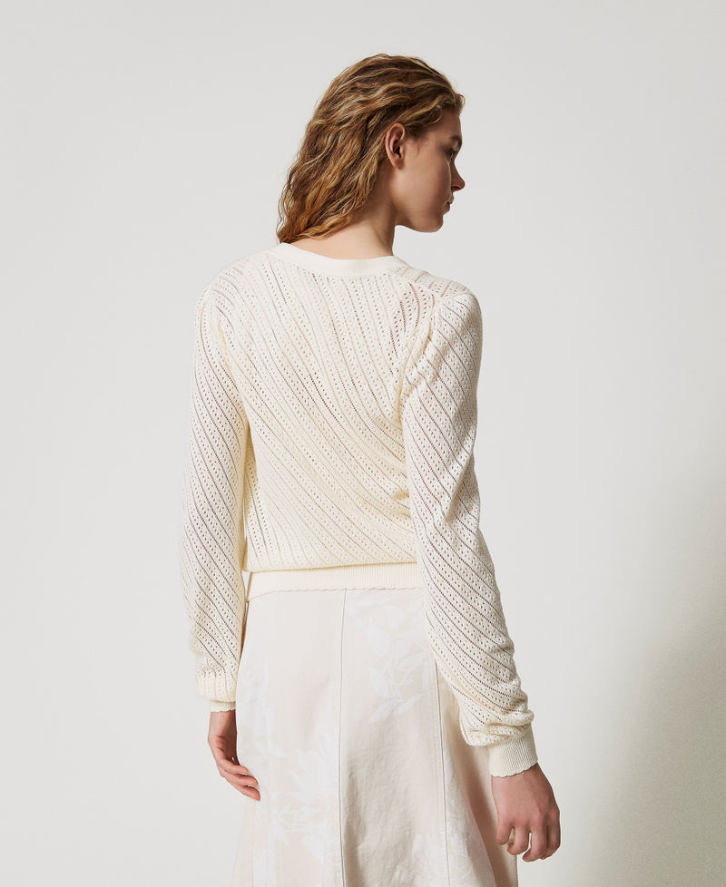 Cardigan with embroidered patch White Snow Woman 251TT3132_00282_04