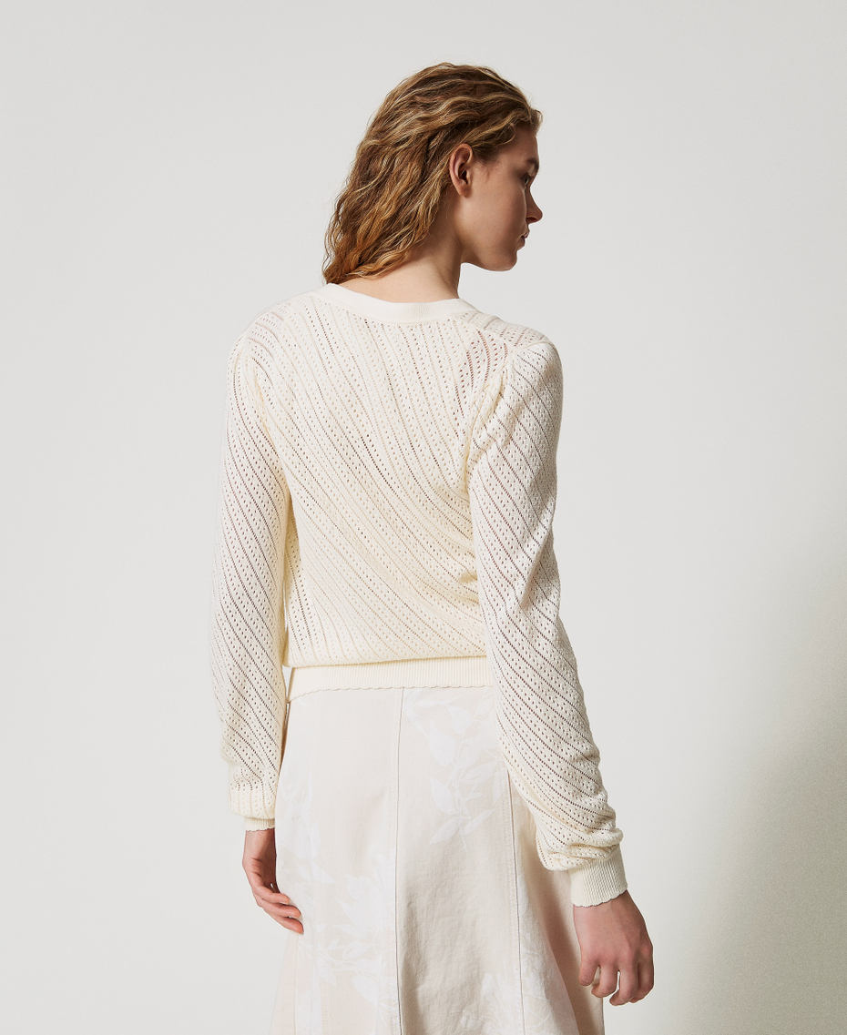 Cardigan with embroidered patch White Snow Woman 251TT3132_00282_04