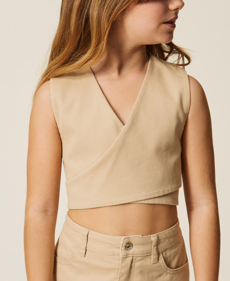 Top cropped in bull Beige "Safari" Bambina 261GJ2106_13191_04