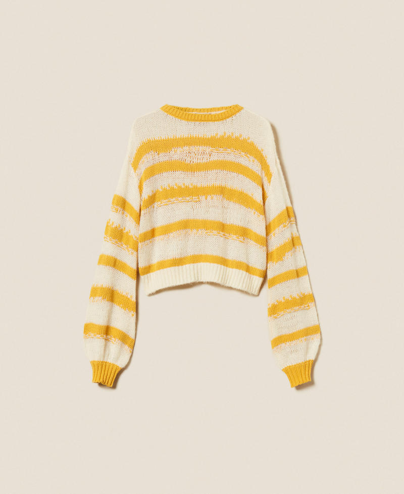 Striped top Two tone Fruit Mango/Snow White Woman 252AP3181_12706_S0