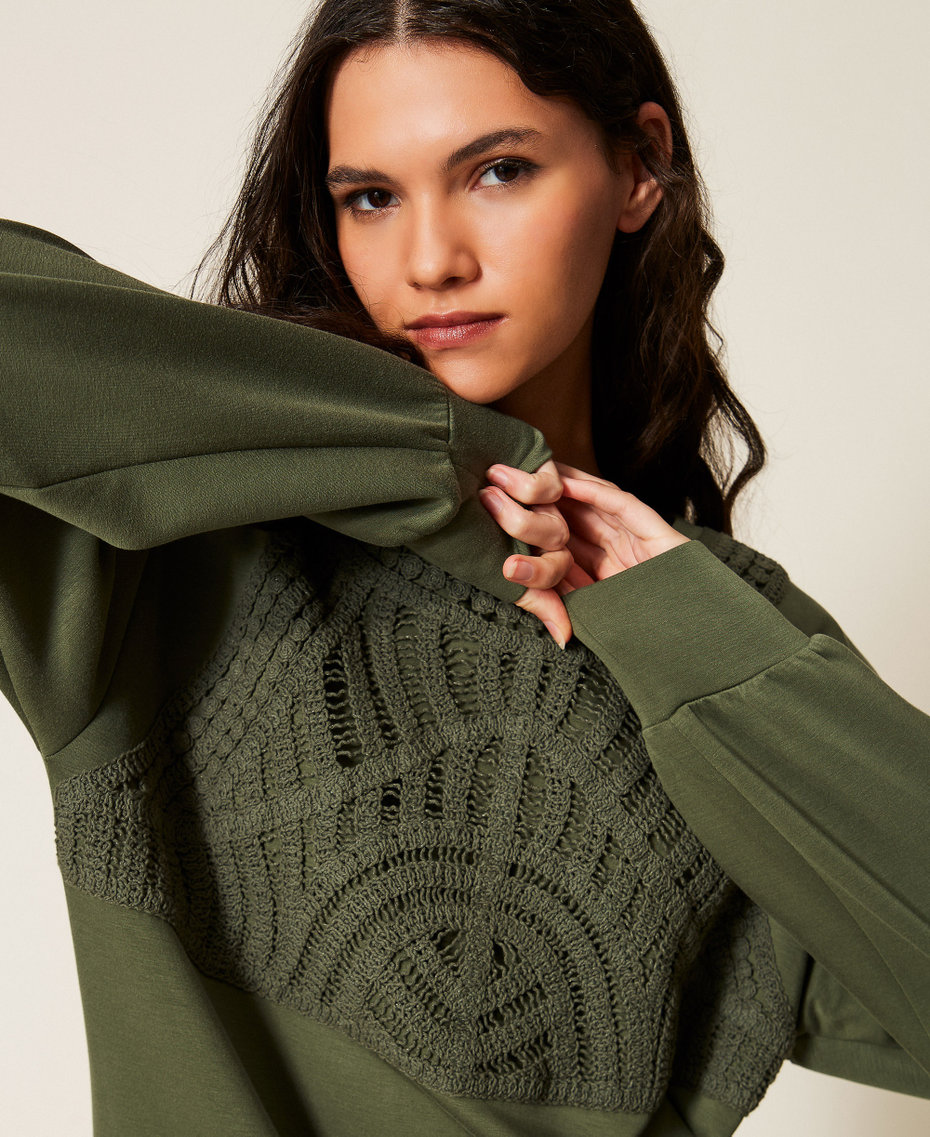 Robe courte en scuba avec crochet Vert &laquo;&nbsp;Thyme&nbsp;&raquo; Femme 261LL2GAA_12843_04