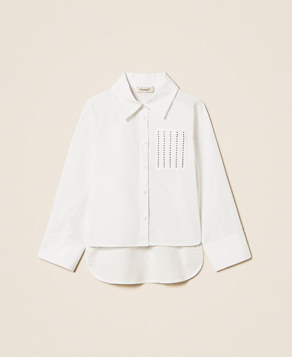 Poplin shirt with studs