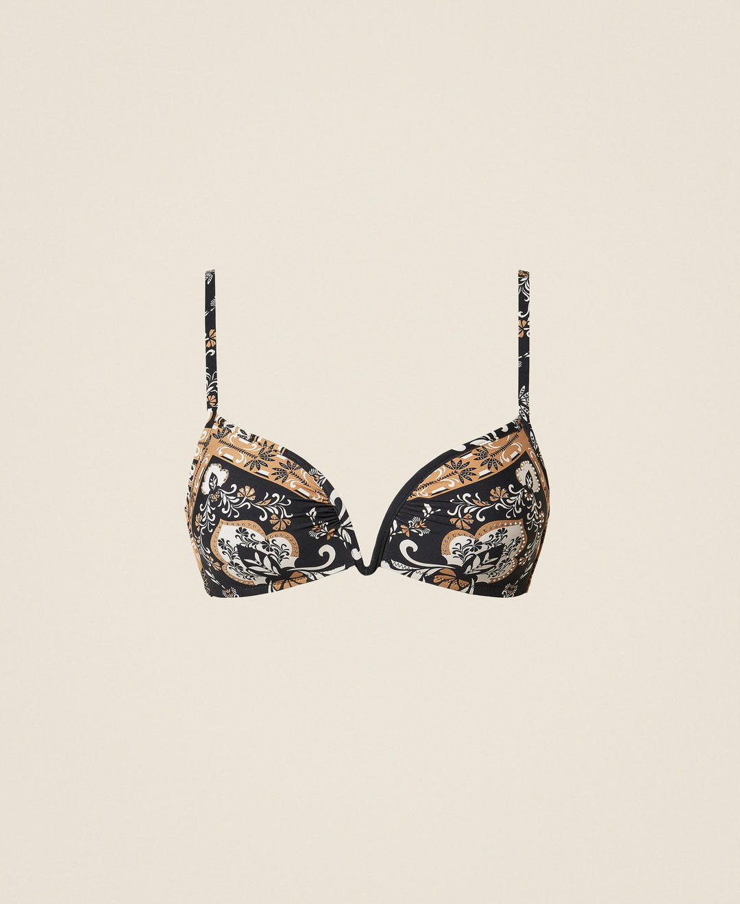 Haut de maillot de bain triangle ampliforme avec imprimé