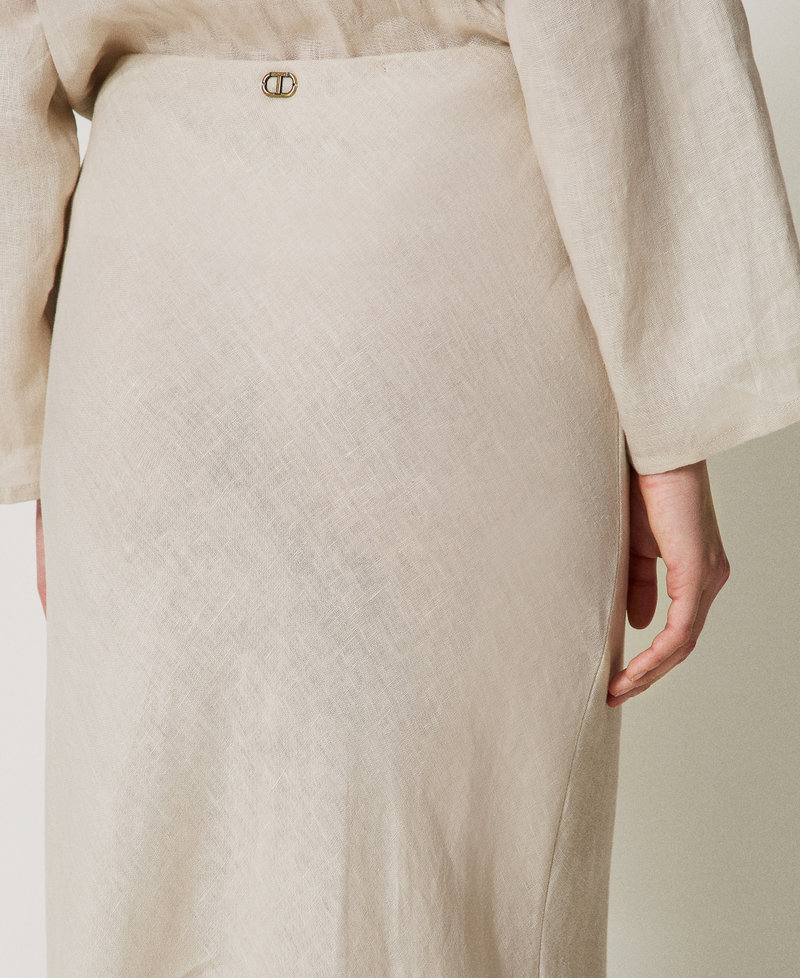 Long linen skirt "Cold Sand&rdquo; Beige Woman 251TF2014_07019_04