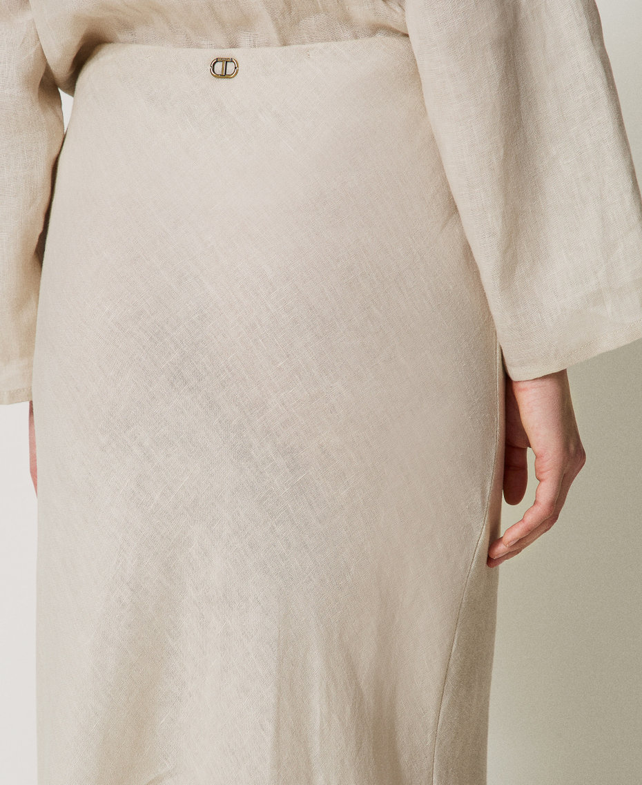 Long linen skirt "Cold Sand&rdquo; Beige Woman 251TF2014_07019_04