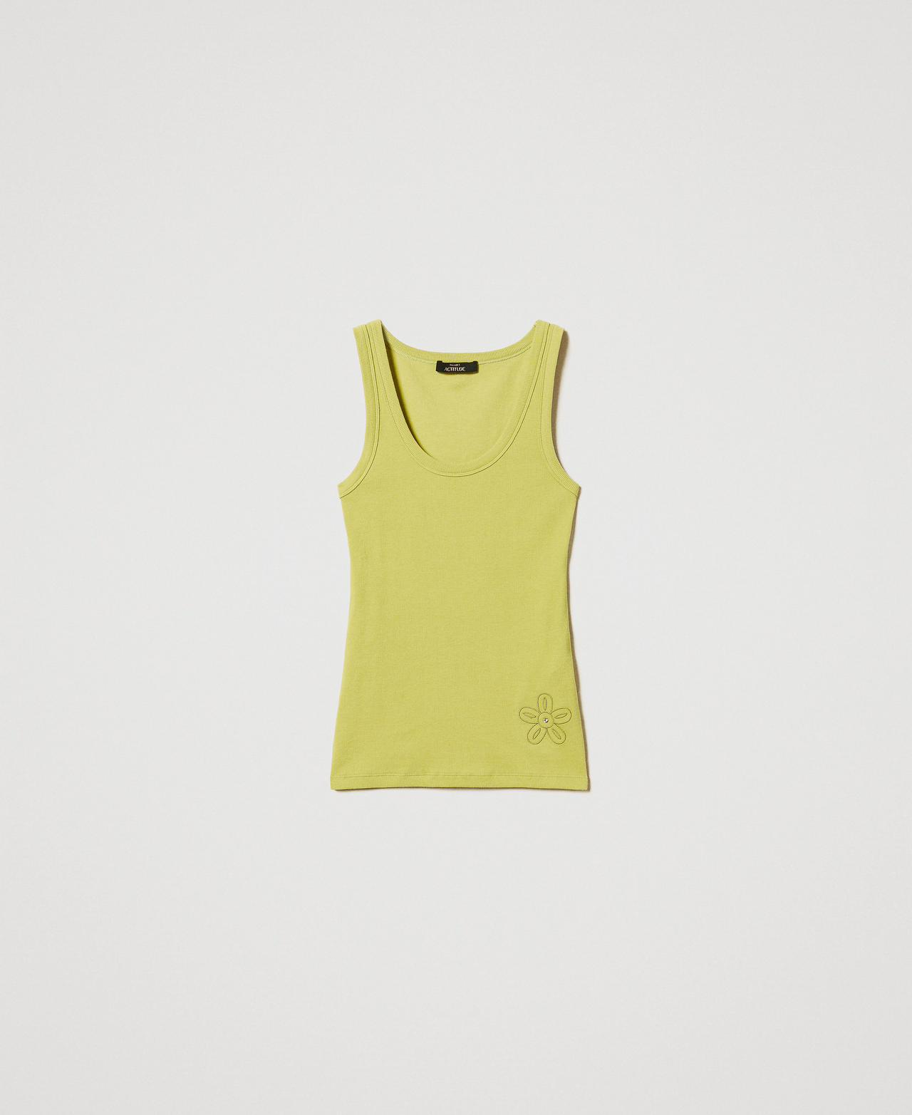 Ribbed top with rhinestones Citronelle Woman 251AP2431_00910_0S