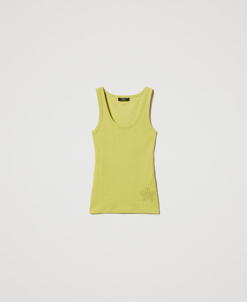Ribbed top with rhinestones Citronelle Woman 251AP2431_00910_0S