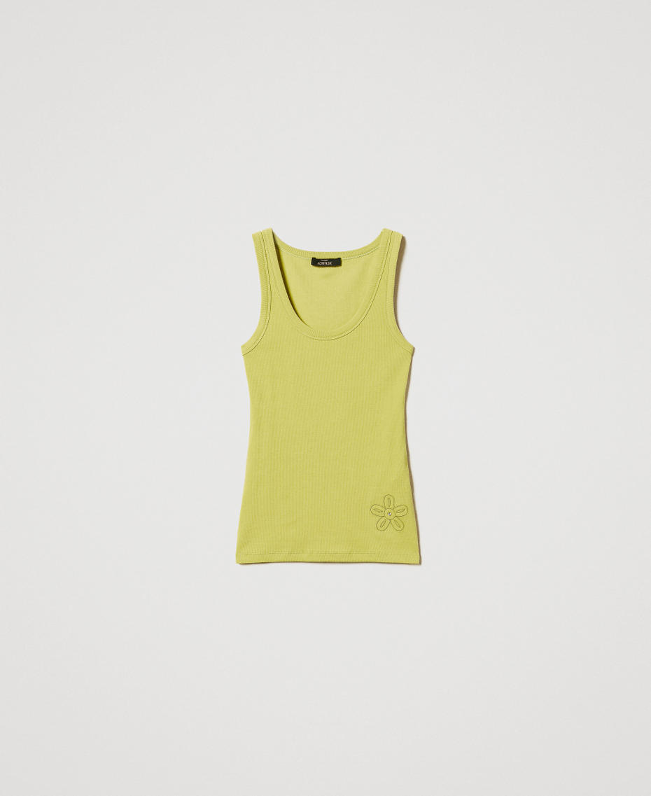 Ribbed top with rhinestones Citronelle Woman 251AP2431_00910_S0