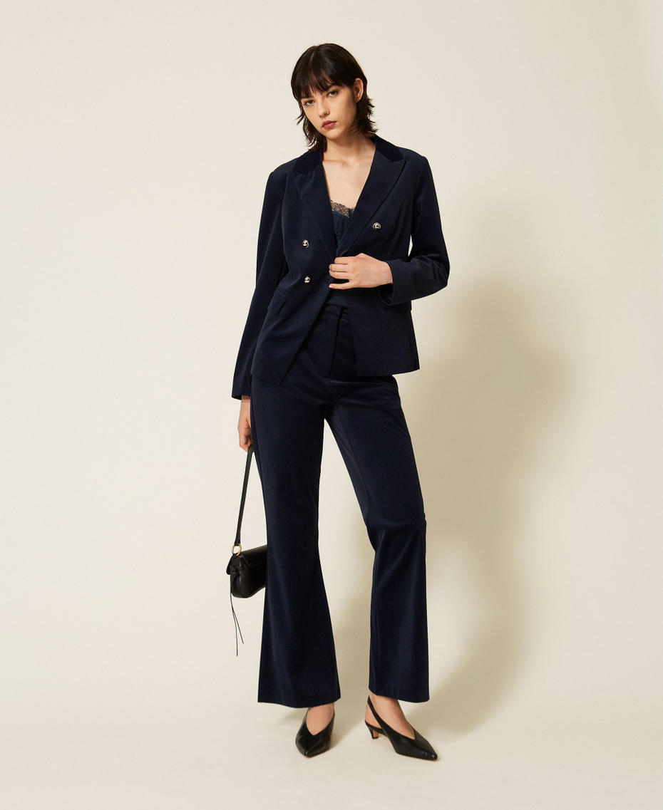 Velvet blazer Blue Paint Woman 262AP2270_13182_T0