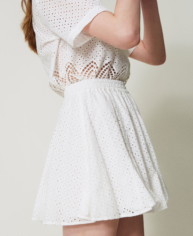 Broderie anglaise miniskirt Sugar White Woman 251LM2VHH_00632_04