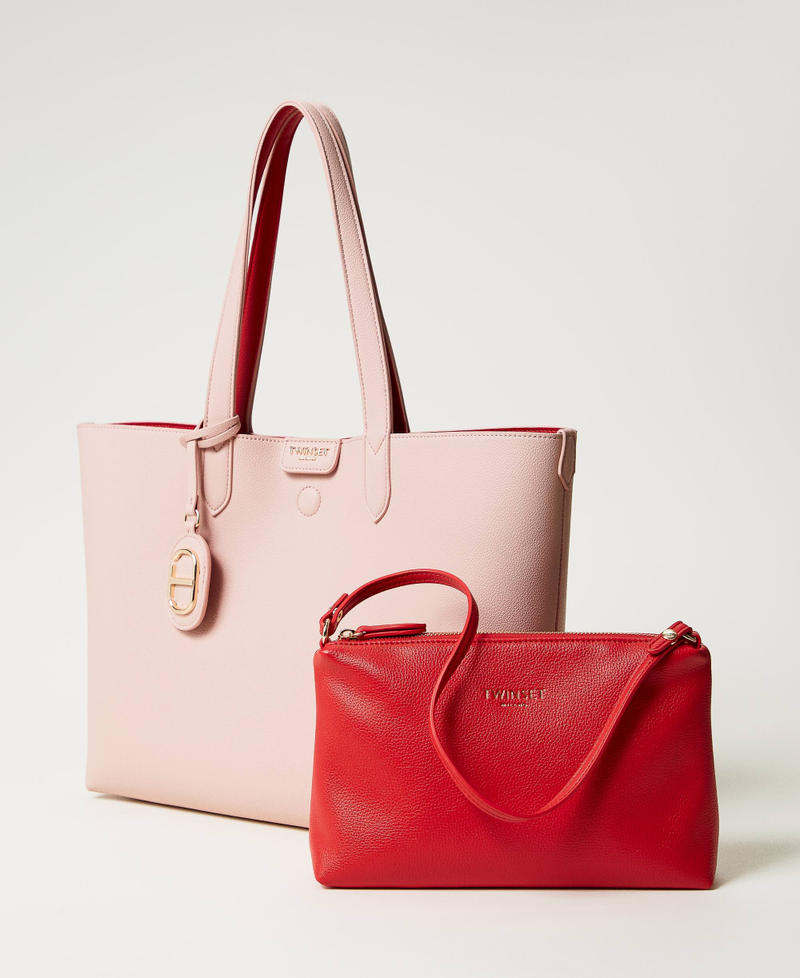 ‘Everywhere‘ reversible shopper bag Two-tone Parisienne Pink/Red Woman 251TB7300_12241_02