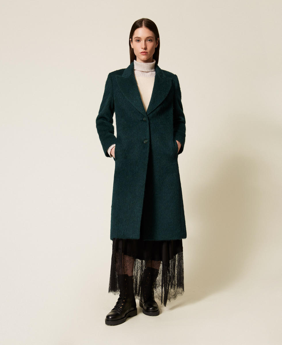 Cappotto lungo in misto lana Deep Forest Donna 252TT2220_05247_04