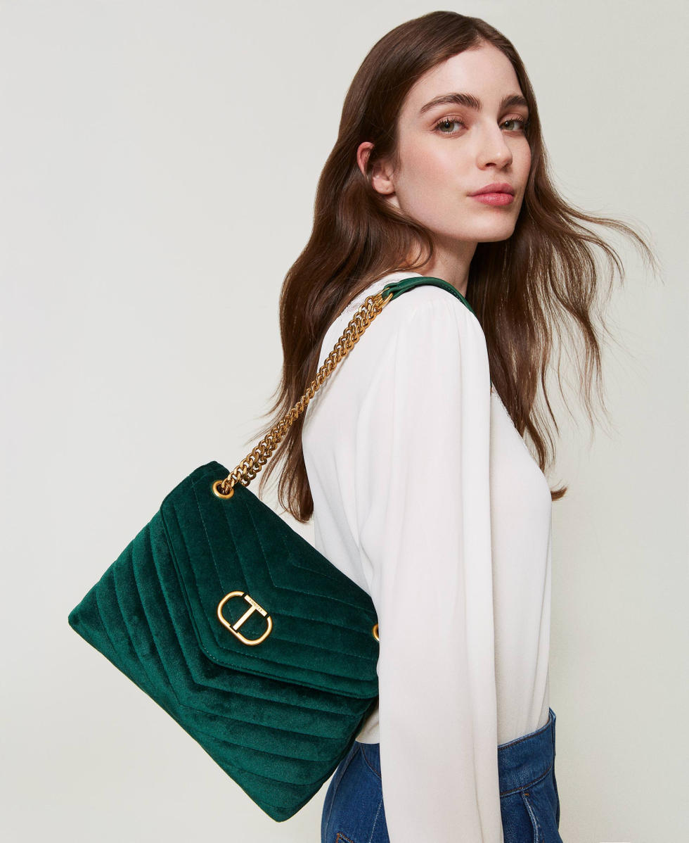Sac velours vert store