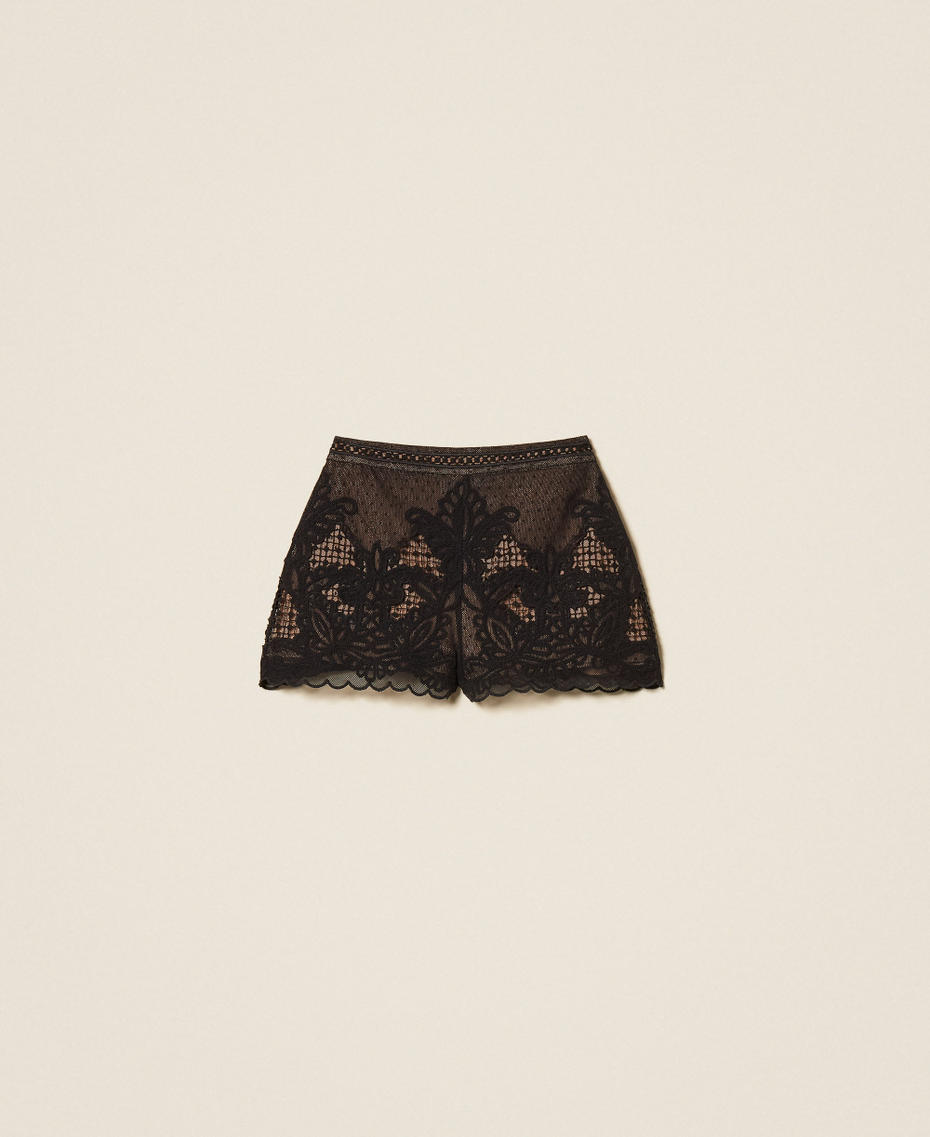 Mesh shorts with embroidery Black Woman 261TQ2011_00006_S0