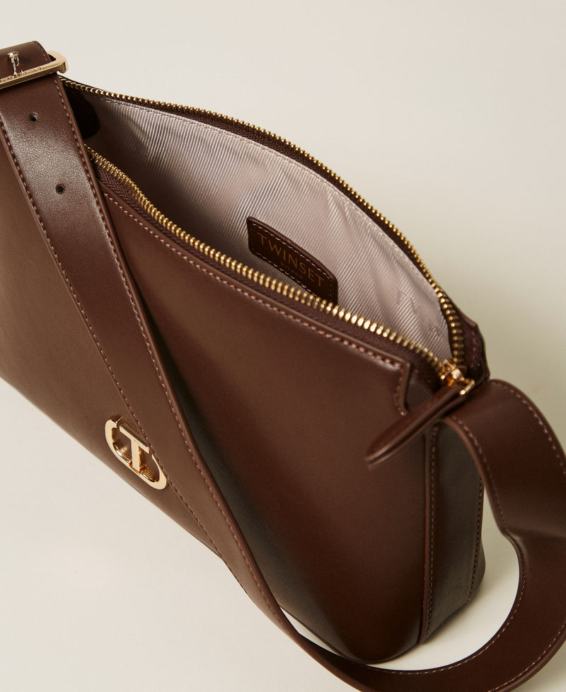 Shoulder bag with logo Coffee Woman 252TB7023_00203_04