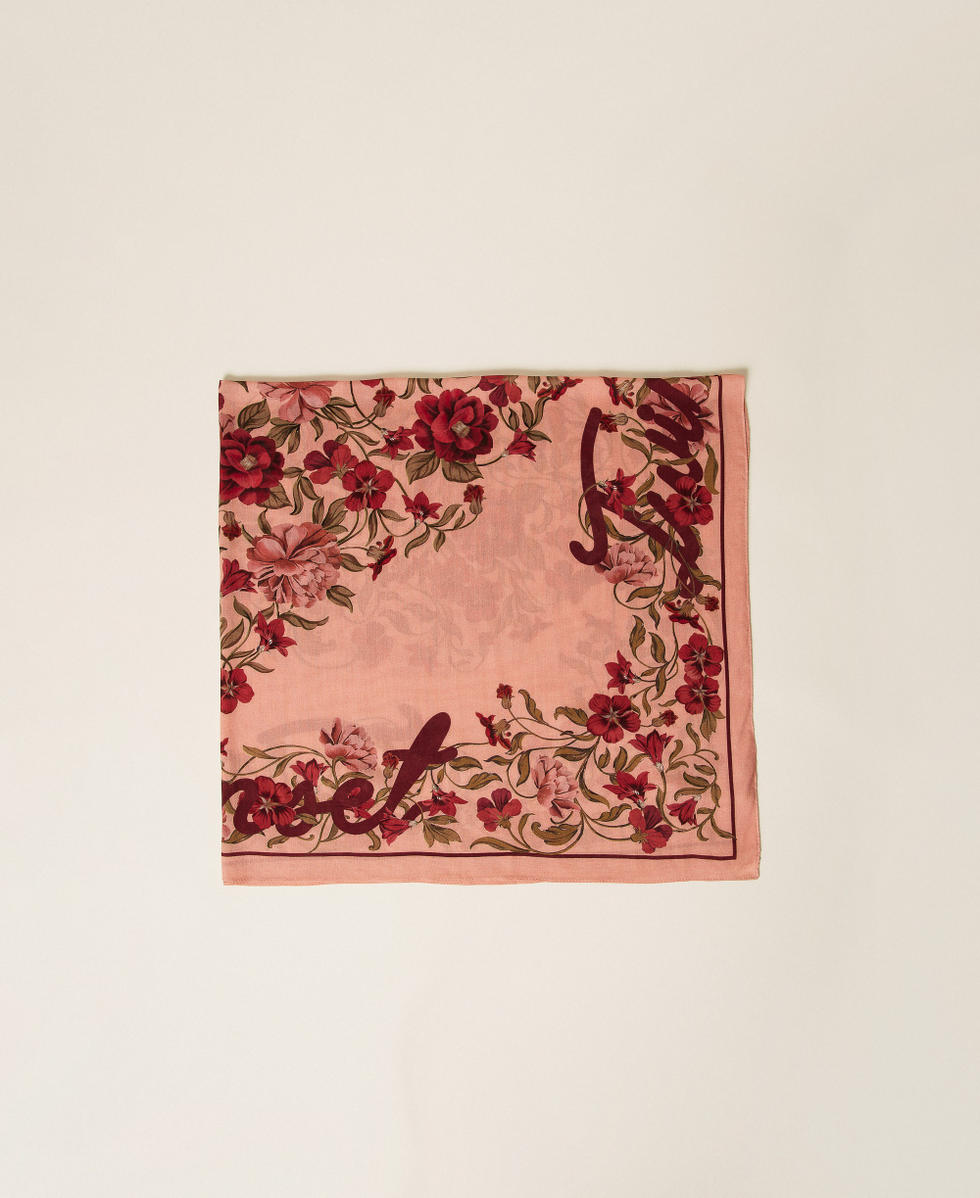 Keffieh avec imprim&eacute; floral Rouge Bordeaux Femme 262TA4640_13670_01