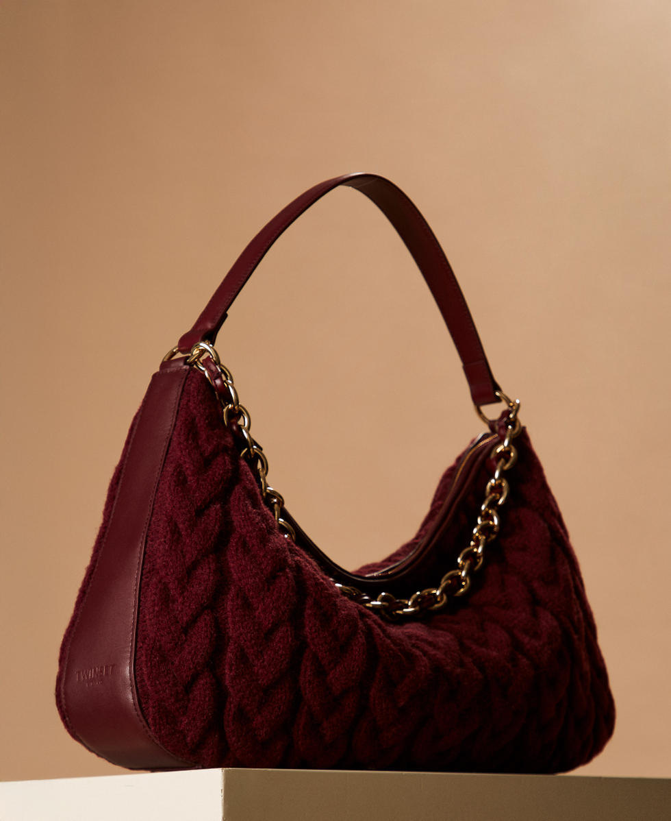 'Liliane' tricot knit bag "Wine tasting" Purple Woman 252TS8AAA_05609_PS