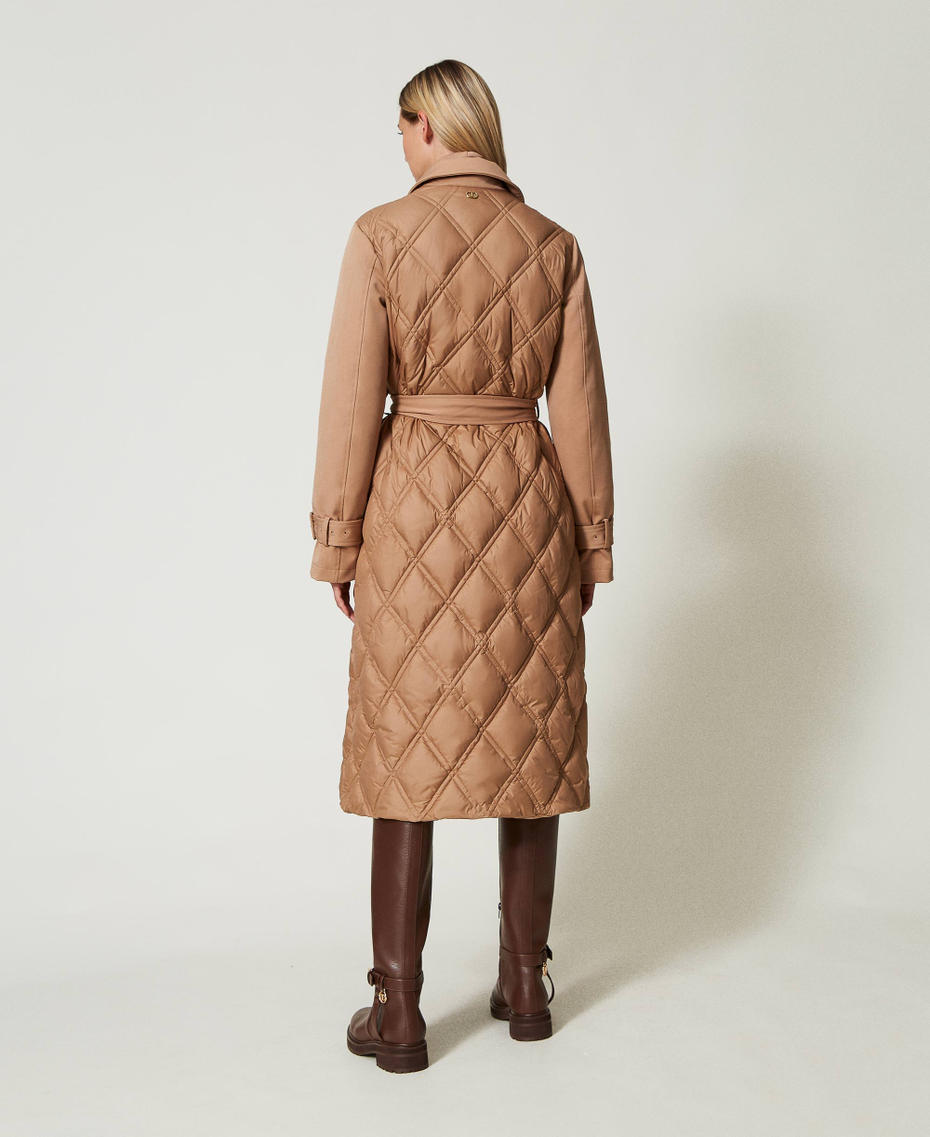 Doudoune crois&eacute;e matelass&eacute;e Beige Fonc&eacute; Femme 242TT2370_04233_03