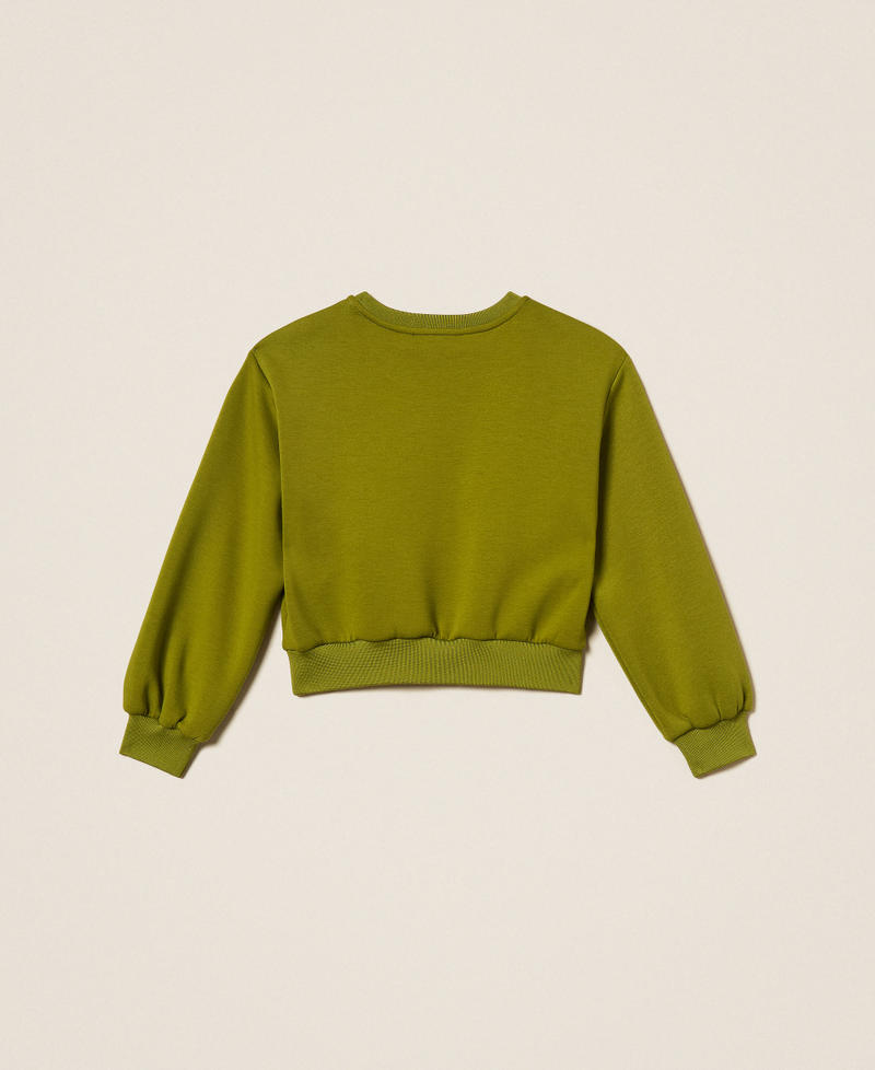 Scuba sweatshirt with Oval T Olive Oil Girl 252GJ205M_12576_S1