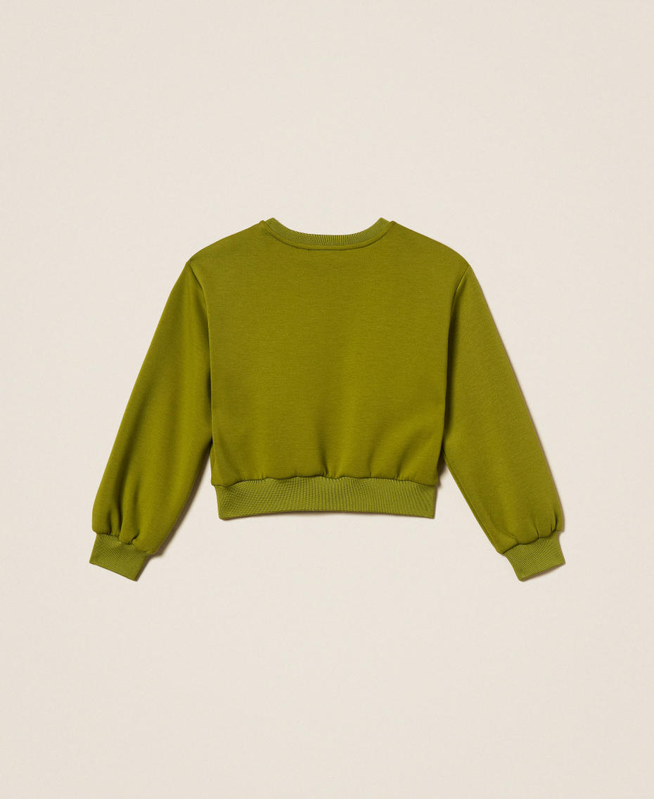 Scuba sweatshirt with Oval T Olive Oil Girl 252GJ205M_12576_S1