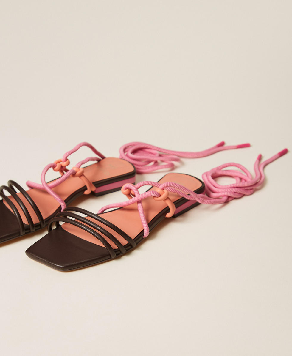 MYFO colour block flat sandals "Mahogany" Orange Woman 261AQT012_10060_02