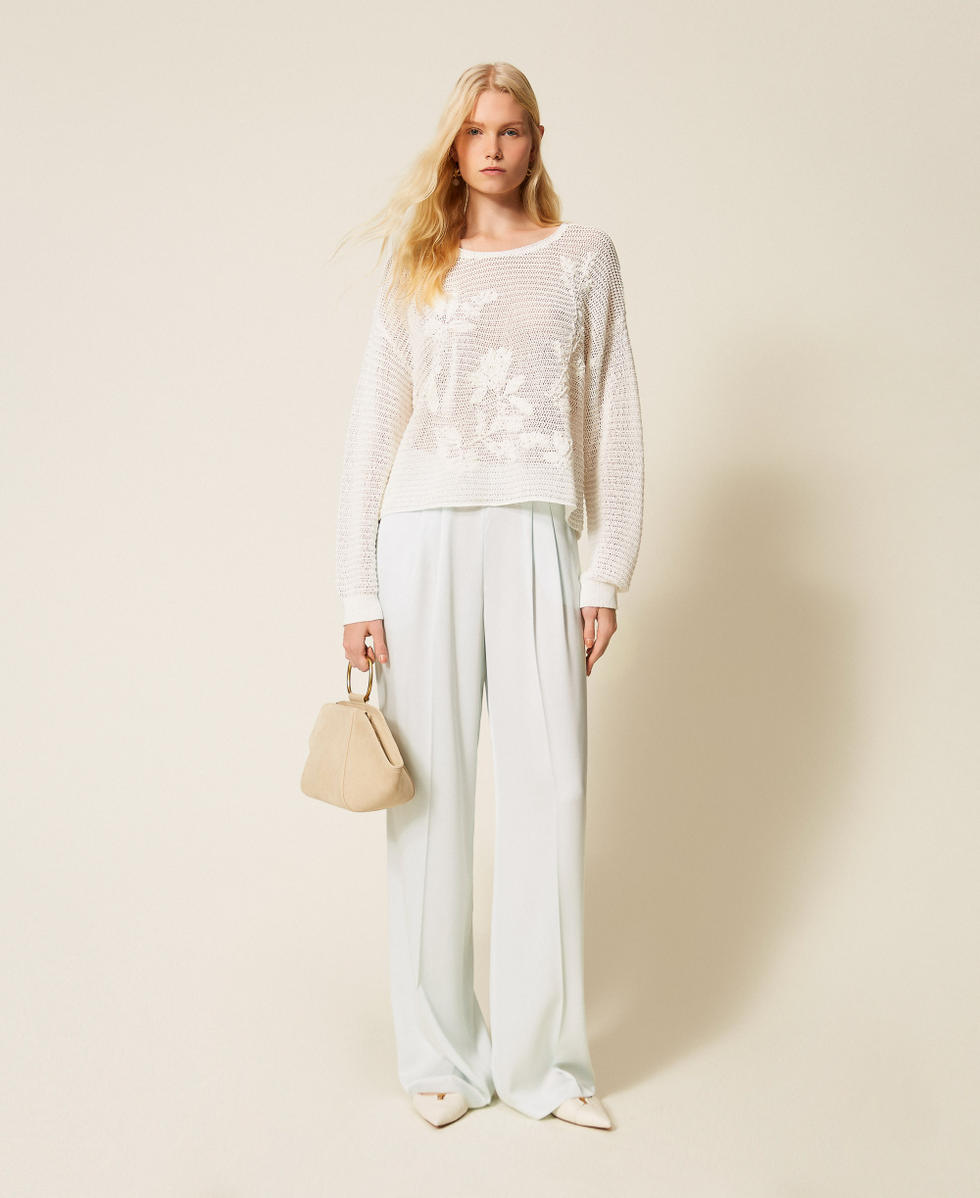 Pantalon ample en satin Bleu &laquo;&nbsp;Aqua&nbsp;&raquo; Femme 261TP2391_13162_01