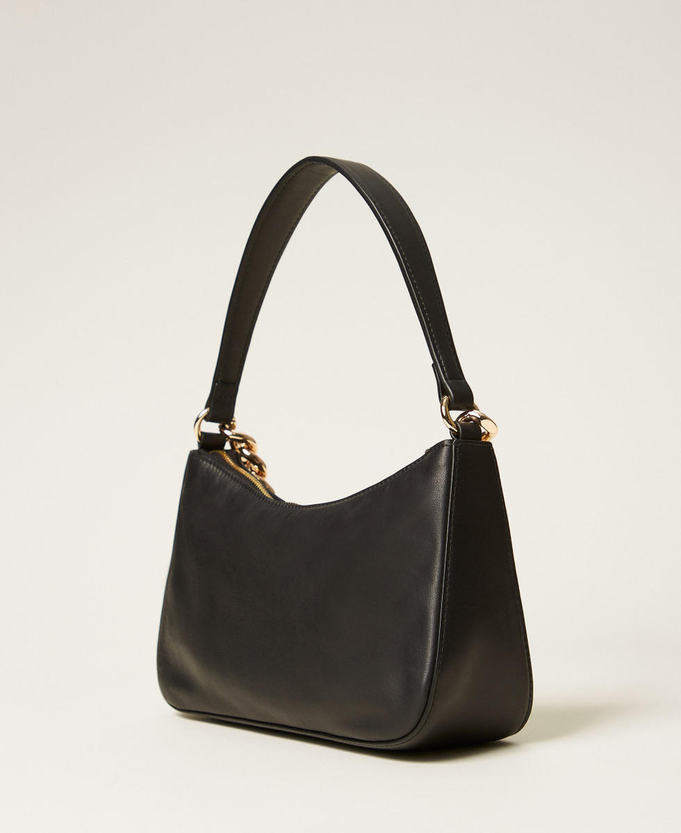 Liliane small leather bag Woman, Black | TWINSET Milano